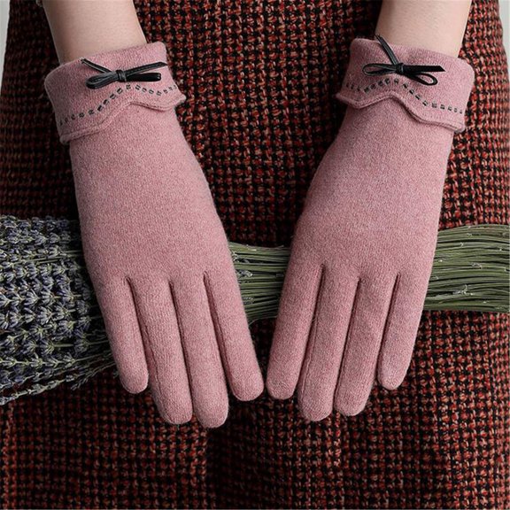 Augper Gloves Women And Winter Wool Plus Velvet Warm Riding Gloves