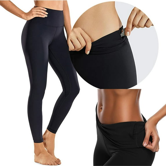 Augper Leggings for Women - High Waisted Soft Tummy Control Slimming Black Yoga Pants Workout Running