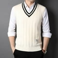 thumbnail image 1 of Augper Man Fallow Pullover Casual Sweater Vest Fashion V-neck Woolen Sweater Sleeveless, 1 of 7