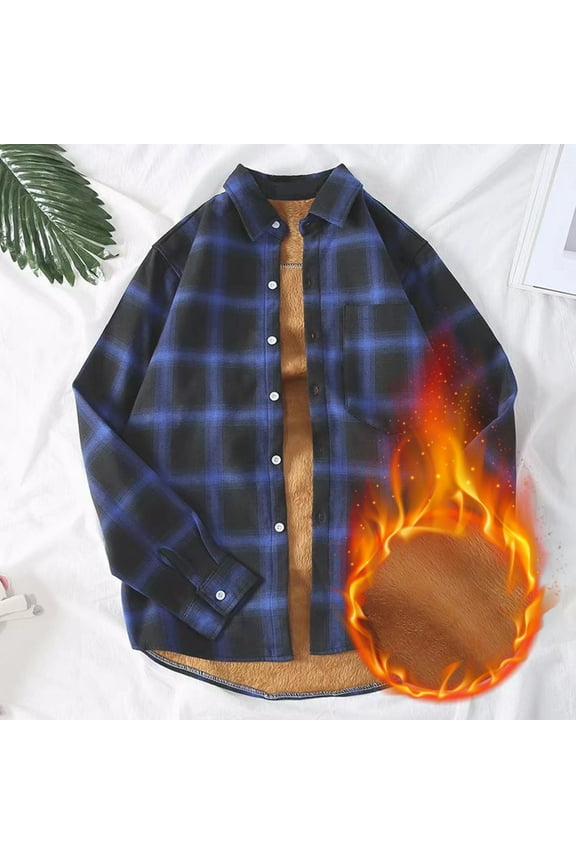 Men's Camp Night Berber Lined Hooded Flannel Shirt Jacket