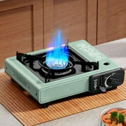 Augper Portable Butane Stove, Single Gas Stove, Camping And Backpacking Essential, High Performance,Double Wind Guard, Aluminum Alloy And Safe
