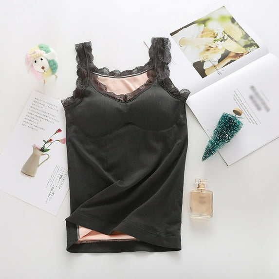 Augper Shapewear Camisoles With Built in Bra Tummy Control Compression Tank Tops for Women Body Shaper Padded Tanks