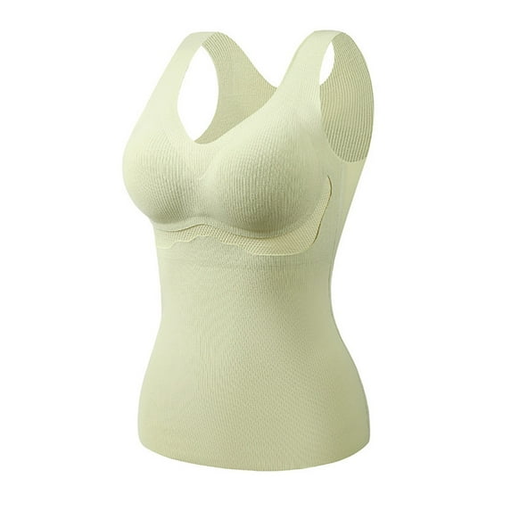 Augper Shapewear Camisoles With Built in Bra Tummy Control Compression Tank Tops for Women Body Shaper Padded Tanks