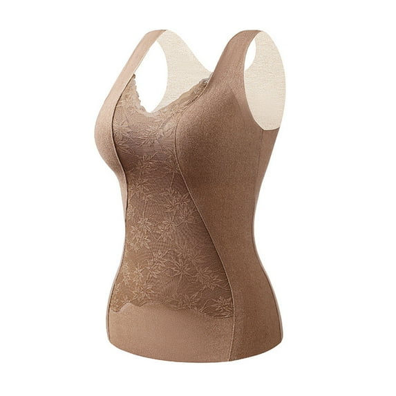 Augper Shapewear Camisoles With Built in Bra Tummy Control Compression Tank Tops for Women Body Shaper Padded Tanks