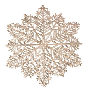 Popvcly Christmas Snowflake Placemats and Coaster Set of 4