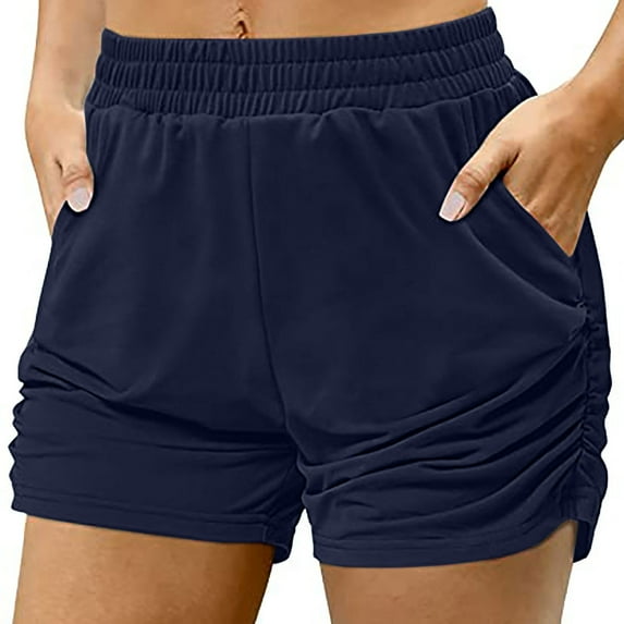 Augper Summer Shorts for Women Casual Loose Comfy Elastic Waist Yoga Athletic Short Pants Trendy Beach Shorts