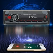 Augper The New 12V Car MP3 Player Bluetooth 5.0 Hands-free FM Car Radio with Colorful Lights and Sound Supports Mobile Phone Connection Control U DiskcardAUX