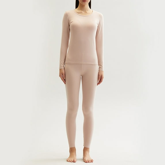 Augper Thermal Underwear Women Ultra-Soft Set Base Layer Top & Bottom Long Johns with Fleece Lined Winter Warm