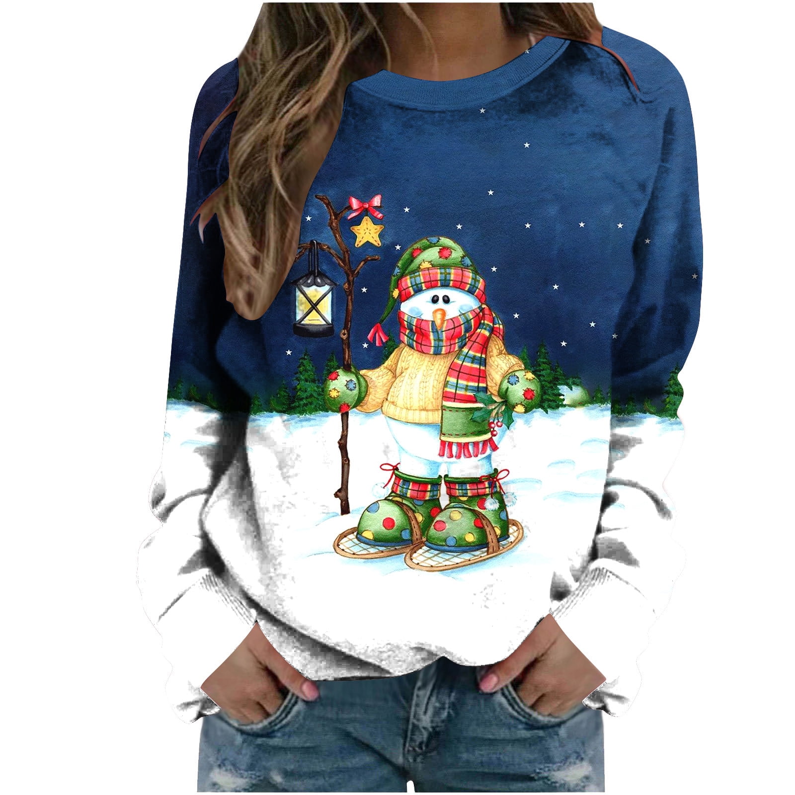 Augper Ugly Christmas Sweater for Women 2023 Cute Reindeer Print ...