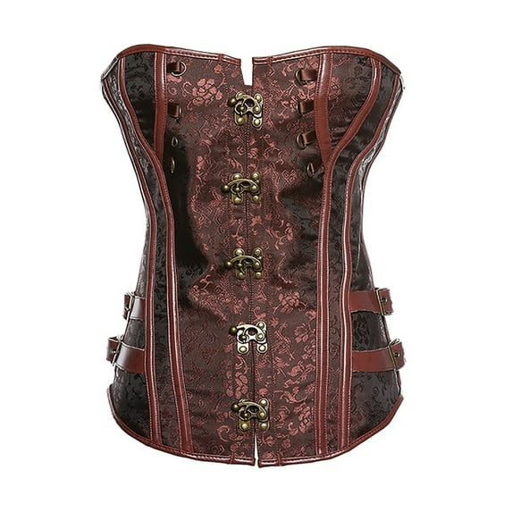 Augper Underbust Corsets for Women Black Corset Top Waist Trainer Fashion Bustier Plus Size Corset