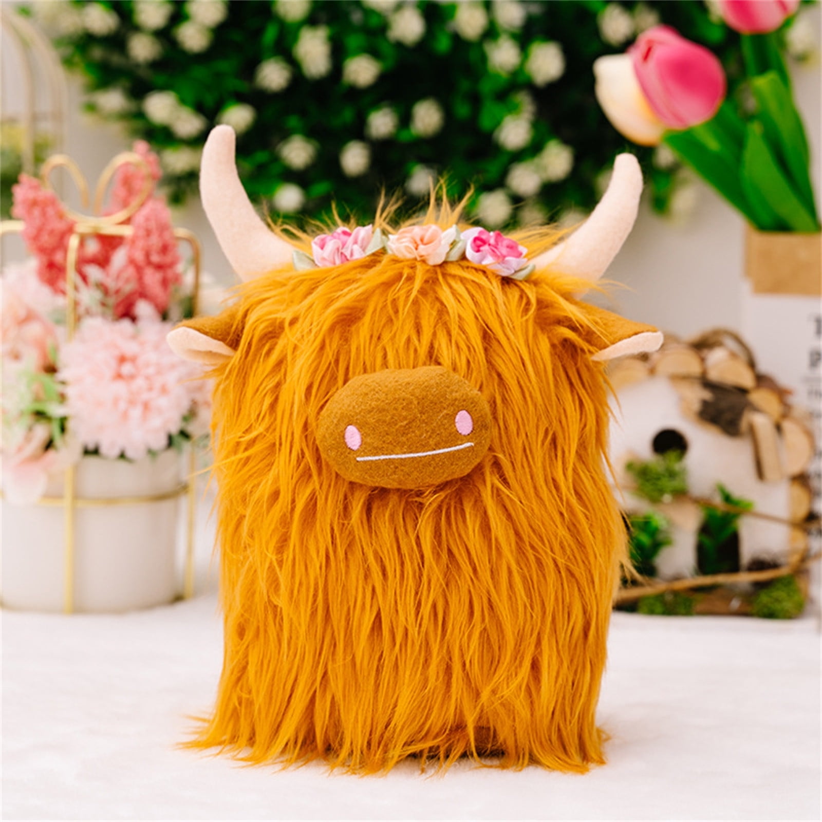 Augper Weighted Stuffed Animals Yak Plush Toy –Highland Cow Stuffed ...