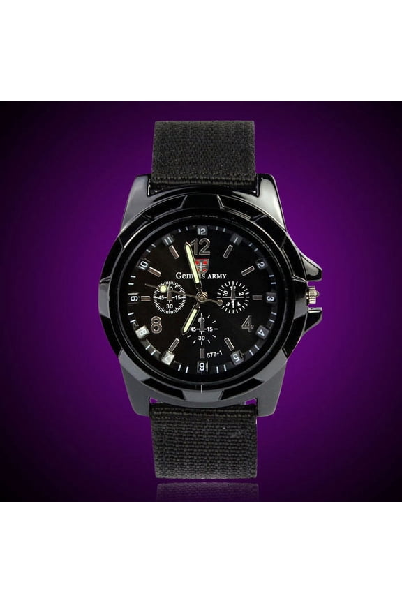 Wholesale Gemius Racing Military Sport Mens Fabric Band Watch Black
