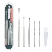 Augper Wholesale Portable Earwax Removal Kit, 6 Pc Stainless Steel Ear Pick Earwax Cleaning Tool