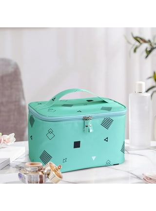 Pompotops Makeup Bag Pleated Wash Bag Travel Portable Half Round Storage  Bag, Mint Green