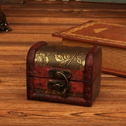 Augper Wholesaler Jewelry Box Vintage Wood Box With Mini Metal Lock For Storing Jewelry Treasure Pearl