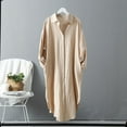thumbnail image 1 of Herunwer Women Fashion Color Long Sleeve Cotton Casual Loose Shirt Coat, 1 of 3