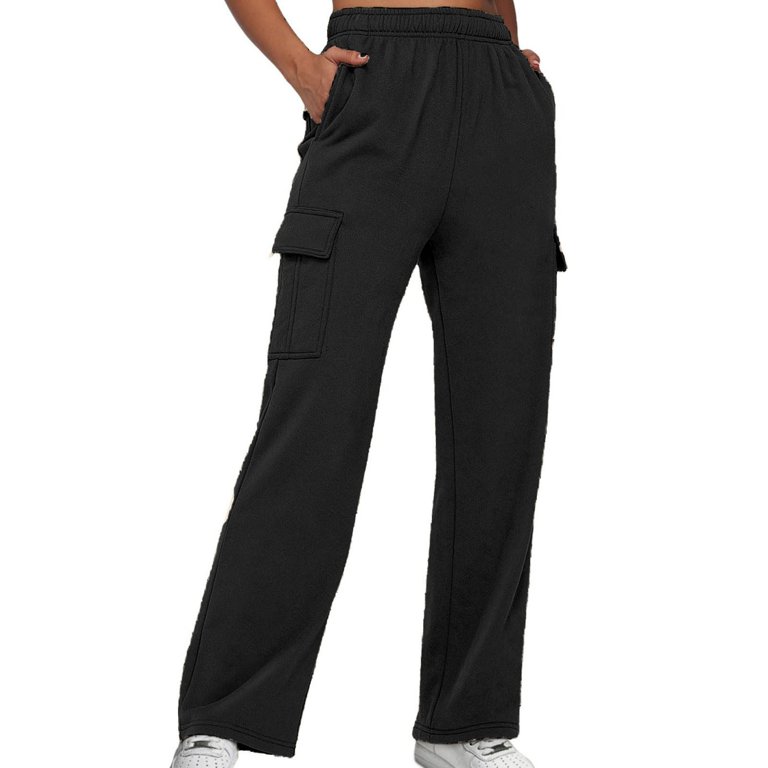 Augper Women s Fashionable Casual Elastic Waist With Multiple Pockets Work Clothes And Sports Pants