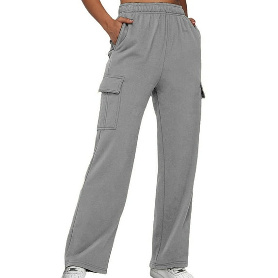 Augper Women's Fashionable Casual Elastic Waist With Multiple Pockets, Work Clothes, And Sports Pants