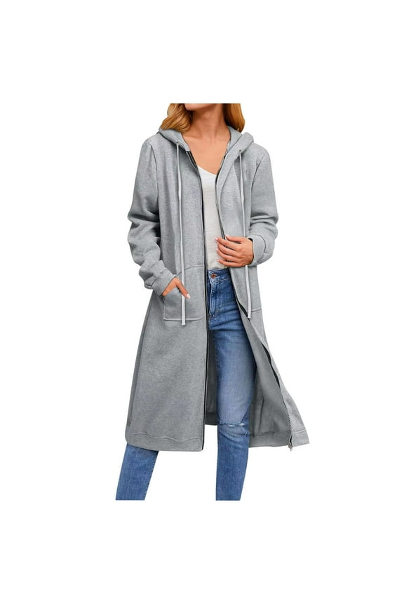 Women's Hooded Cardigan Long Sleeve Open Front Casual Oversized Knit Sweater Jacket Coat with Pockets