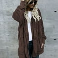Augper Women's Oversized Open Front Hooded Draped Pockets Cardigan Coat
