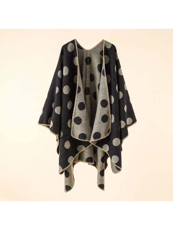 Women's Shawl Wrap Poncho Ruana Cape Open Front Cardigan Shawls for Fall Winter