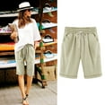 thumbnail image 1 of Augper Women's Solid Color 5" Shorts Casual Fashion Lightweight Loose Fit Short Pants Lounge Going Out Breathable Shorts, 1 of 3