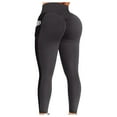 thumbnail image 1 of Augper Womens High Waist Yoga Pants Slimming Booty Leggings Workout Running Butt Lift Tights With Pockets, 1 of 6