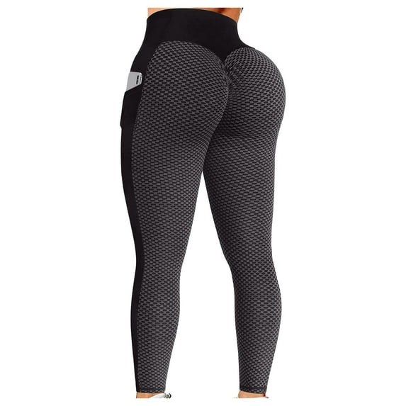 Augper Womens High Waist Yoga Pants Slimming Booty Leggings Workout Running Butt Lift Tights With Pockets
