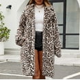 thumbnail image 1 of Augper Womens Leopard Print Fleece Coat, Spring and Winter Fashion Fuzzy Jacket Faux Fur Fluffy Cardigan Overcoat, 1 of 9