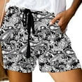 thumbnail image 1 of Augper Womens Plus Size Print Comfy Drawstring Casual Elastic Waist Pocket Loose Shorts Pants, 1 of 4