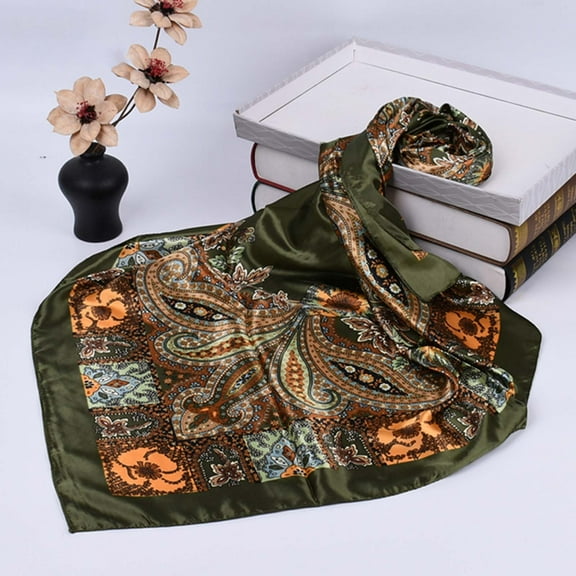 Augper Womens Silk Like Large Scarf Floral Long Satin Neck Scarf Lightweight Shawl Wrap