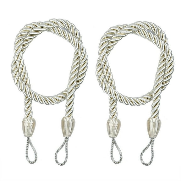 Augper wholesale Home Queen Decorative Tassel Rope Tie Backs for Window Curtain, Hand Knitting Buckle Cord Drapery Tieback, Set of 2
