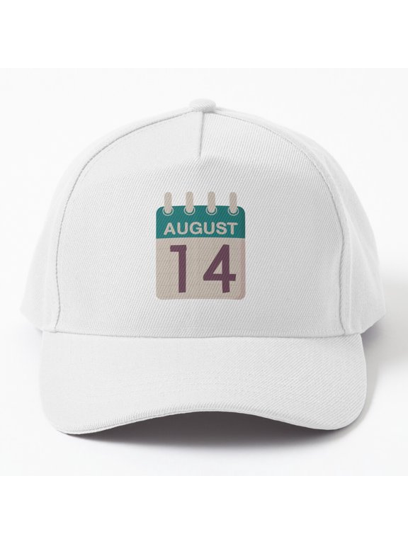 August 14th Baseball Cap, Date Celebration Statement Design, Classic Everyday Gift Hat