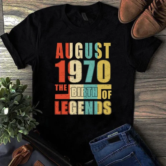 August 1970 The Birth Of Legends Vintage Unisex Tshirt