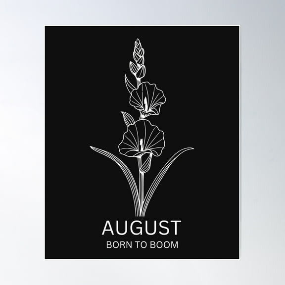 August Birth Flower Gladiolus Line Art – Minimalist Floral Design Poster Wall Art, Modern Wall Decor For Living Room Bedroom, 12x18 UNFRAMED