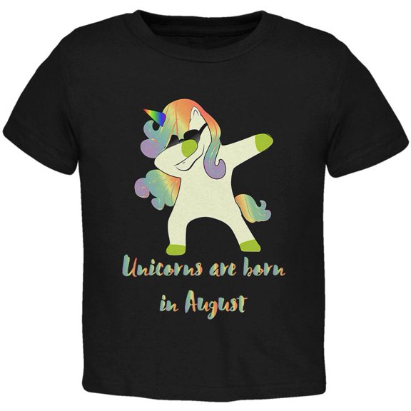 August Birthday Dabbing Unicorn Sunglasses Toddler T Shirt