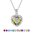 thumbnail image 1 of August Birthstone Necklace Women Heart Necklace Peridot Crystal 925 Sterling Silver Pendant Jewelry Wedding Birthday Mother's Day Gifts Hipunk, 1 of 9