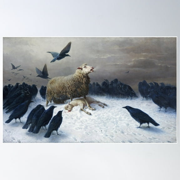 August Friedrich Albrecht Schenck Anguish Poster Wall Art, Modern Wall Decor For Living Room Bedroom, 24x36 UNFRAMED