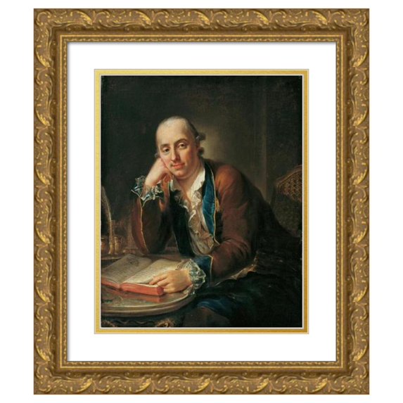 August Friedrich Oelenhainz 20x24 Gold Ornate Framed and Double Matted Museum Art Print Titled - Johann Nepomuk Reichsritter Von Humbourg (1770)