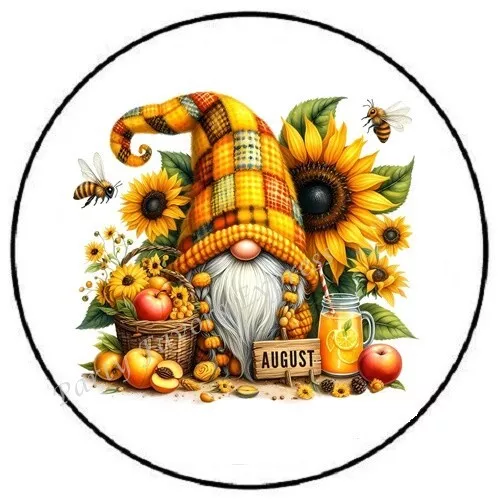 August Gnome Month Sticker Party Favors Sticker Envelope Seals Labels ...