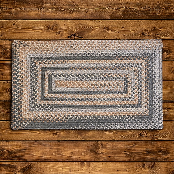 August Grove Tamez Graphite Braided Brown/Tan Area Rug