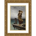 thumbnail image 1 of August Hagborg 13x18 Gold Ornate Wood Frame and Double Matted Museum Art Print Titled - Waiting, 1 of 4