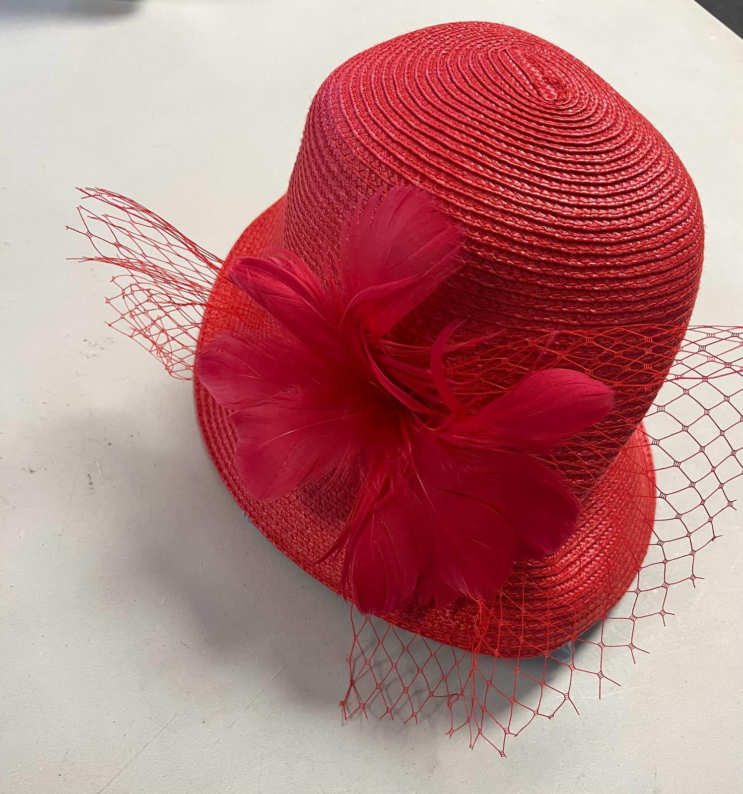 August Hats Umbrella Fascinator Feathers One Size NWOT black-rooster-ostrich-feather-  main image 3