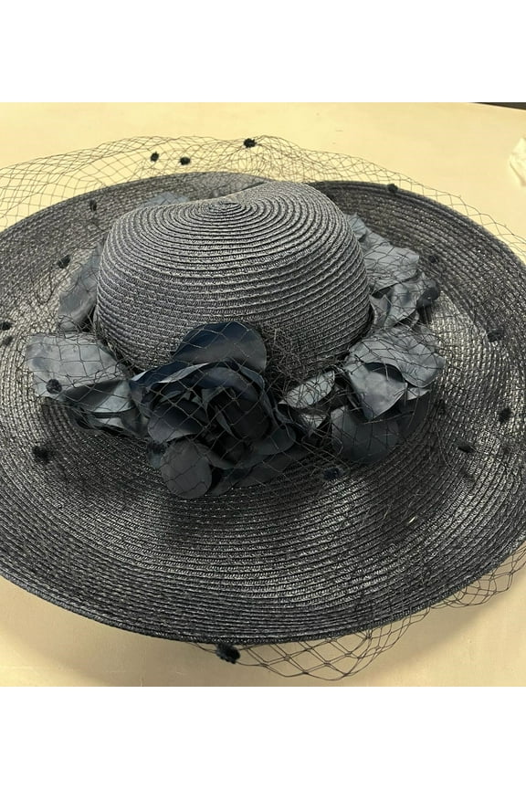 Onyx Extra Wide Brim Hat, Navy