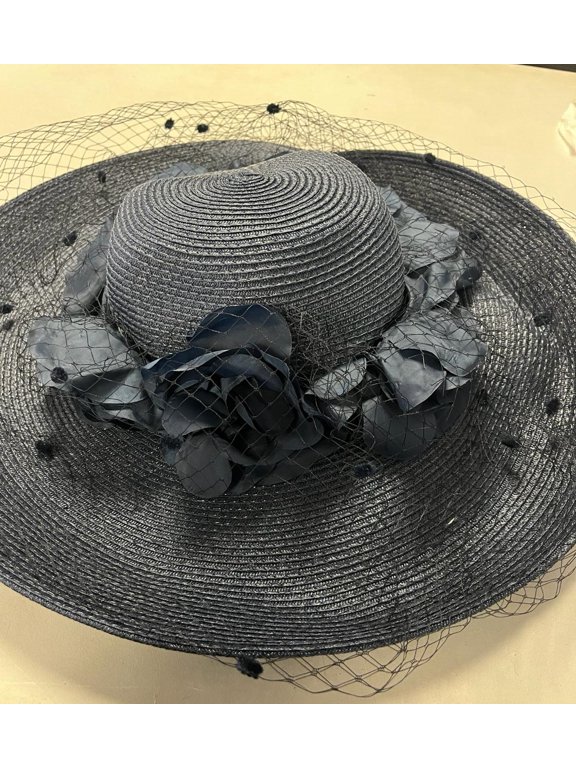 Onyx Extra Wide Brim Hat, Navy