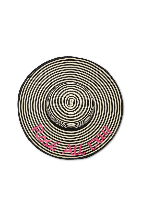 August Hat Rose All Day Floppy Hat (Black Natural, One Size)