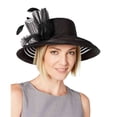 thumbnail image 1 of August Hat Women’s Sheer-Stripe Romantic Hats, Black, One Size, 1 of 3