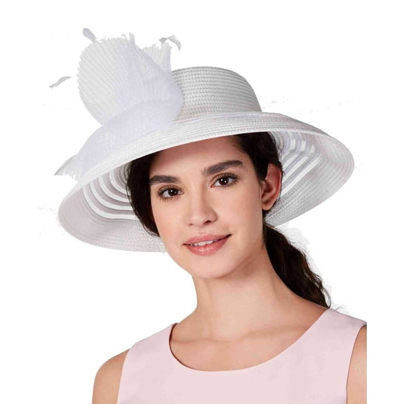 August Hat Women’s Sheer-Stripe Romantic Hats, Natural, One Size