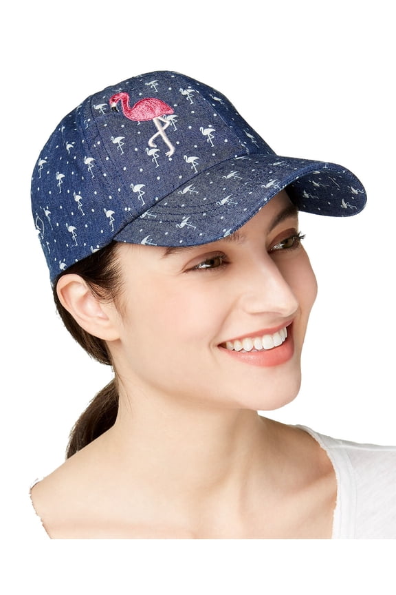 August Hats Flamingo Denim Baseball Cap (Navy, One Size)