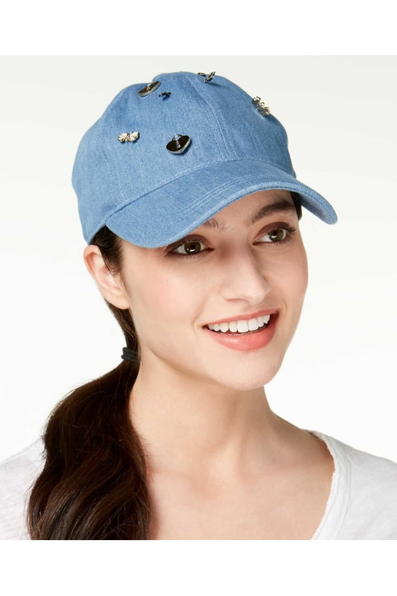 August Hats Womens Charms Denim Baseball Cap (Blue, One Size)